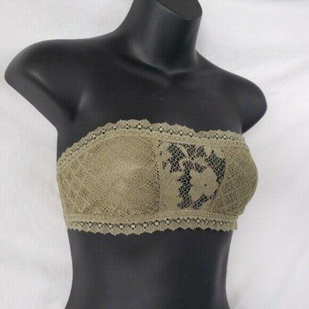 Victoria’s Secret Bra Bralette Bandeau Green Lace Women's Size Small NEW